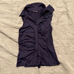 Mango | women's xsmall Classic Black Blouse with ruffle details